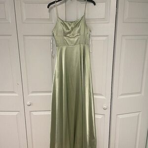 Light Green Satin Prom Dress